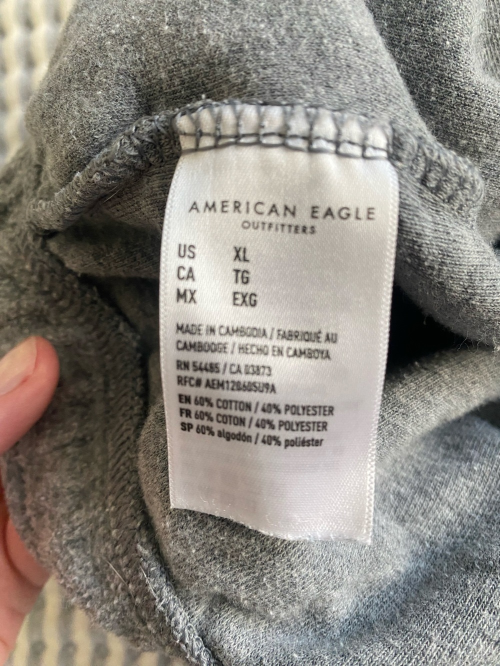 American Eagle - Reverse Fleece Shorts - Color: GREY - Size XL - Picture 6 of 6